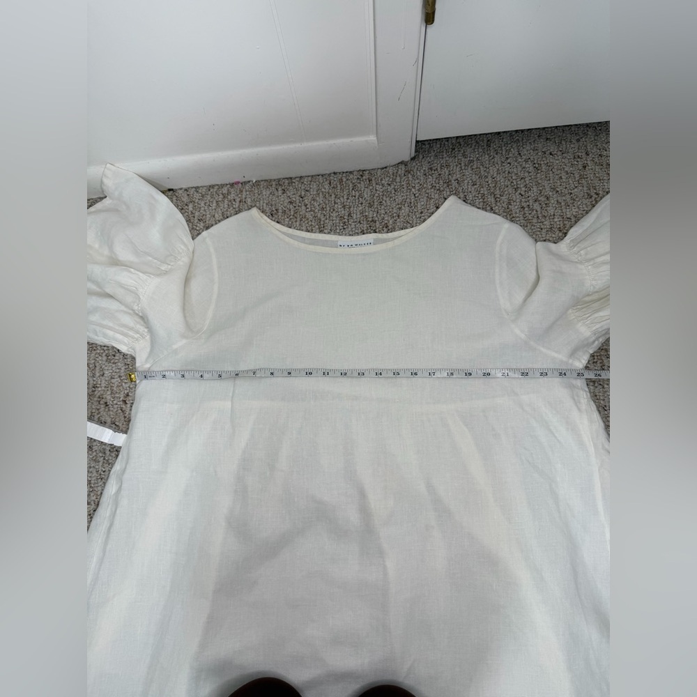 Bryn Walker 100% Linen White Diego Bell Sleeve Lagenlook Blouse Sz XL - Picture 9 of 9
